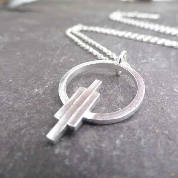 Art Deco Necklace Silver, Handmade Sterling Silver Necklace