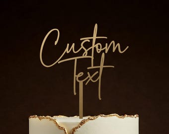 Personalised Wooden Cake Topper Custom Rustic Wedding Toppers, Personalized Party Decor for Birthday, Anniversary, Engagement Mr Mrs