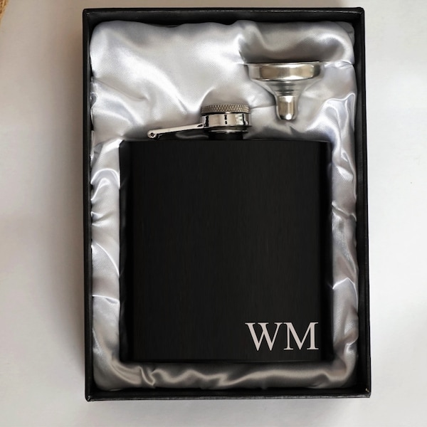Personalised Hip Flask 6oz Engraved for Best Man Gift, Groomsmen, Drink Wedding Gift Idea, Father Day, Favours with Gift Box