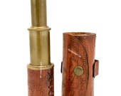 Pocket Telescope with Leather Box - Brass Pocket Telescope