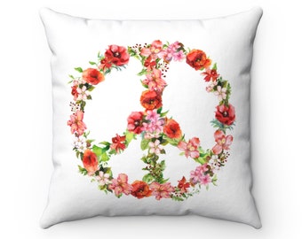 Peace Polyester Square Pillow