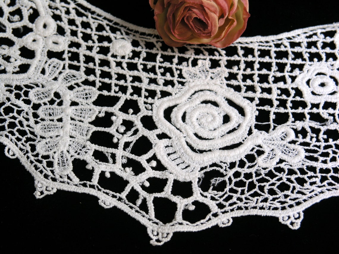 Antique Victorian Needle Lace Collar / Beautiful Italian Etsy