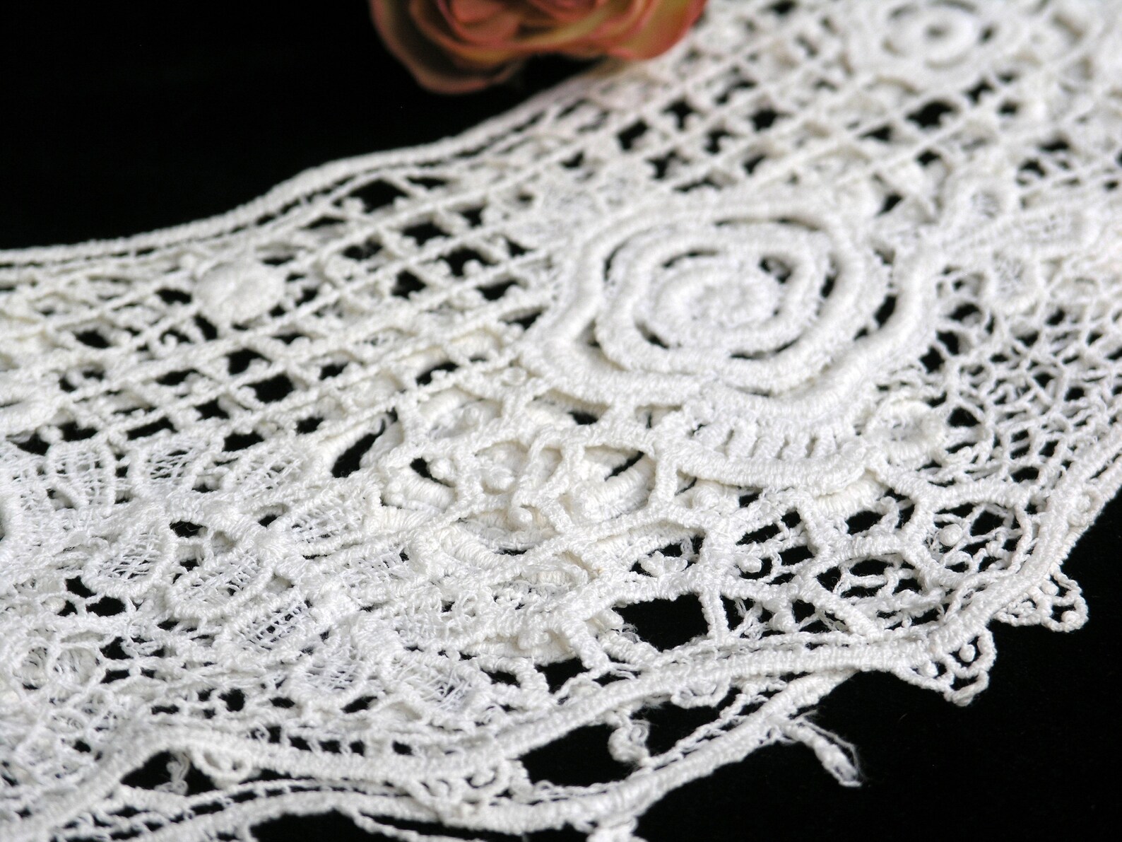 Antique Victorian Needle Lace Collar / Beautiful Italian Etsy