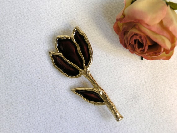 Erwin Pearl Tulip Flower Pin or Brooch / Original… - image 6