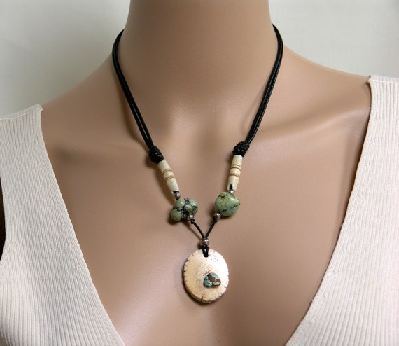 necklace made from deer antler