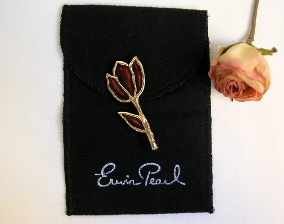 Erwin Pearl Tulip Flower Pin or Brooch / Original… - image 4