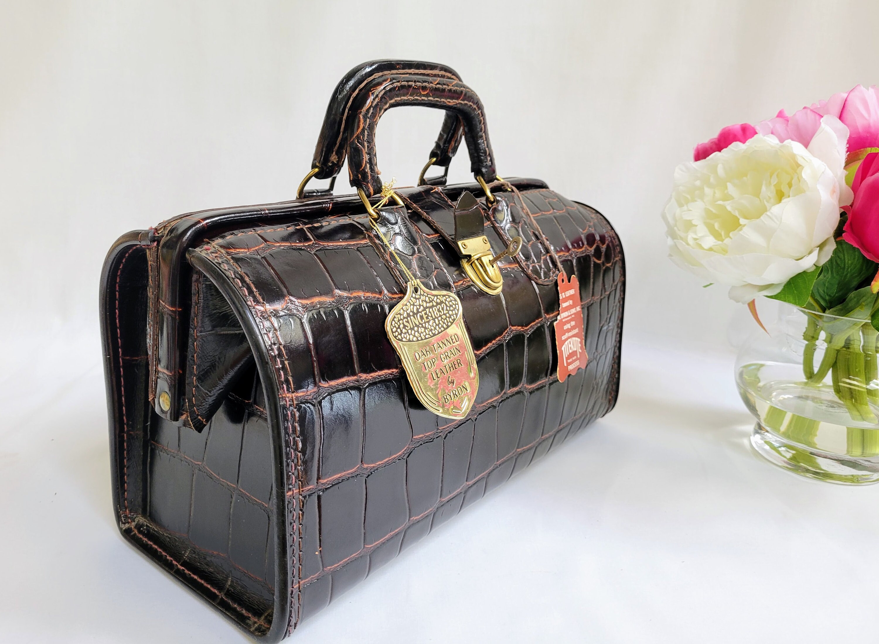 Gladstone Medical Bag by Byron Oak Tanned Top Grain Upjohn Etsy