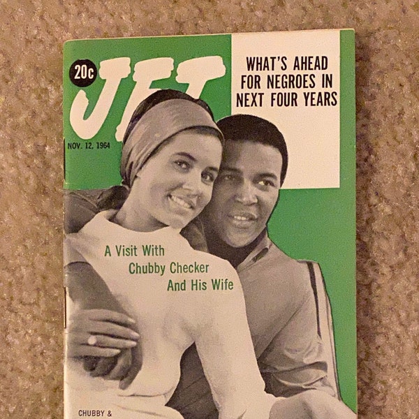Vintage November 12, 1964 Mini JET Magazine - A Visit with Chubby Checker & His Wife (African American/ Negro / EBONY)