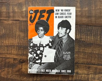 Vintage August 1970 JET Magazine: Mississippi Mixed Marriage / 'No Knock' Law