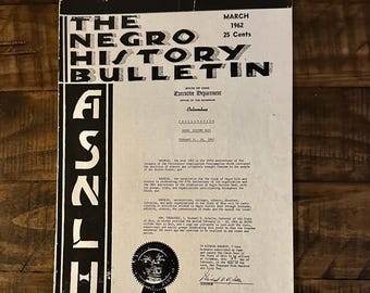 Scarce March 1962 Negro History Bulletin (Magazine) Black History / African American / Cool Gift