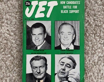 Vintage July 25, 1968 Mini JET Magazine - How Candidates Battle For Black Support (Negro / Ebony)