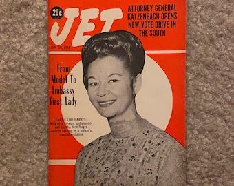 Vintage January 20, 1966 Mini JET Magazine - From Model to Embassy First Lady / New Vote Drive in the South