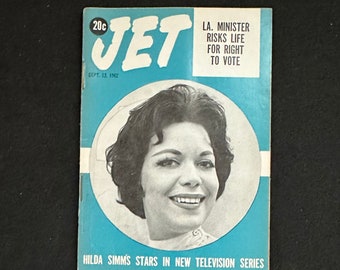 Vintage September 13, 1962 Mini JET Magazine - Hilda Simms Stars in New TV Series (African American/ Negro / EBONY)