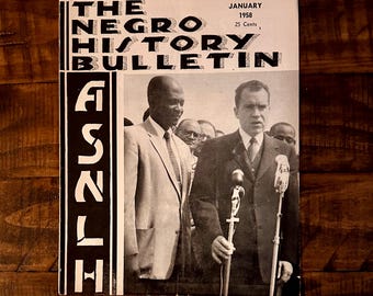 Scarce January 1958 Negro History Bulletin (Magazine) Black History / African American / Richard Nixon / Cool Gift