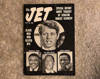 Vintage June 20, 1968 Mini JET Magazine - Black Men Who Helped RFK (African American/ Negro / EBONY)