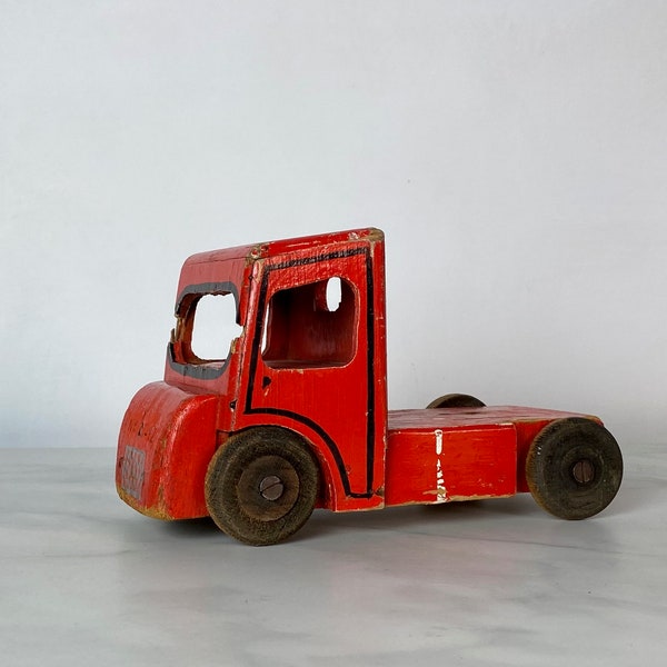 Great and decorative vintage toy car. Dutch, vintage, midcentury, 1960 60er 60s 70s red.