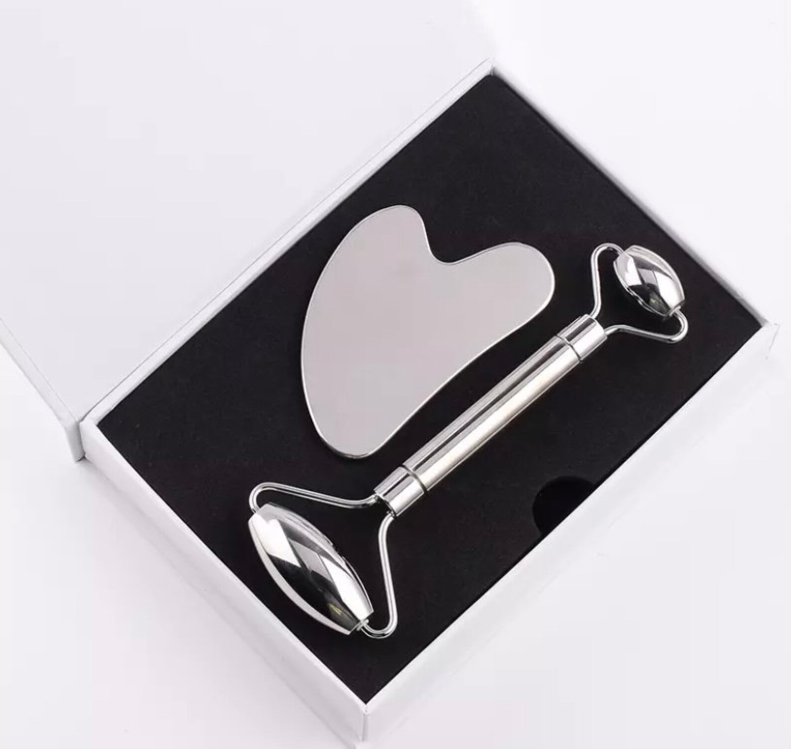 Stainless Steel Gua Sha Set Facial Roller & Facial Scraper Etsy