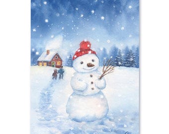 Postcard Snowman, Waldorf Seasonal Table