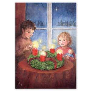 Postkarte Adventskranz