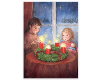 Postcard Advent wreath