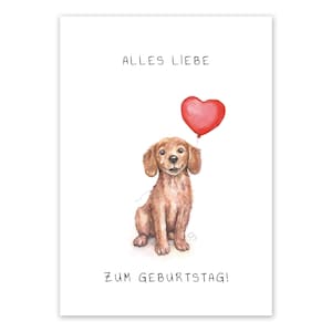 Cartão postal de aniversário / cachorrinho