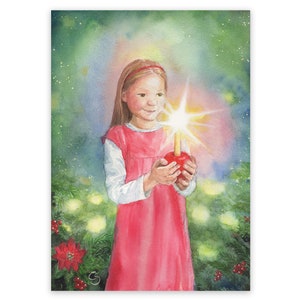 Postkarte Adventsgärtlein, Apfellicht, Waldorf Jahreszeitentisch
