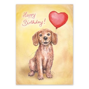 Postcard Happy Birthday / Puppy