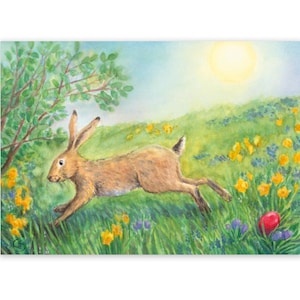 Postkarte Osterhase Waldorf Jahreszeitentisch