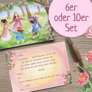 Einladungskarte Prinzessin, 6 oder 10 Stück