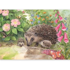 Igel Postkarte, Waldorf Jahreszeitentisch