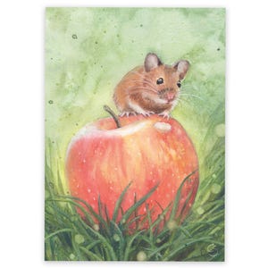 Postkarte Maus, Waldorf Jahreszeitentisch