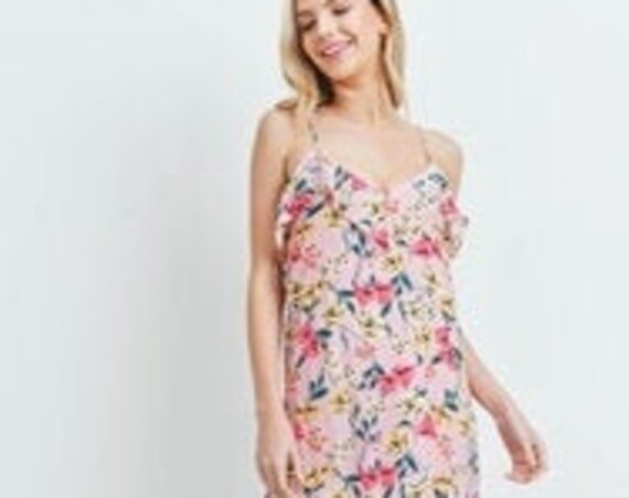 Lesa with Love Romance with Flowers Pink Floral Sundress Dress