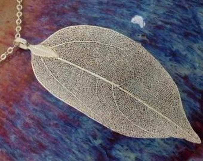 Real Leaf Necklace Sterling Silver