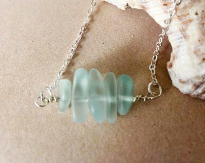 Sea Glass Necklace Mint
