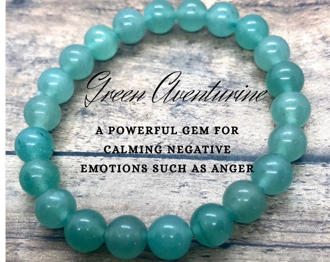 Green Aventurine Bracelet, Heart Chakra Crystal Healing Bracelet, Present for Best Friend, Gift for Her