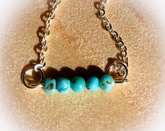 Kingman Turquoise Bar Necklace