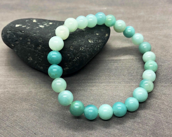 Amazonite Bracelet, Blue Amazonite Crystal Balance Yoga Spiritual Healing Bracelet