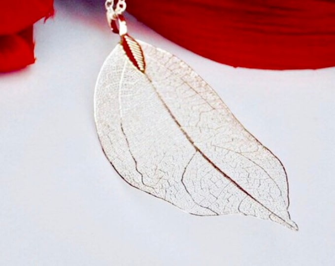Real Leaf Necklace Sterling Silver