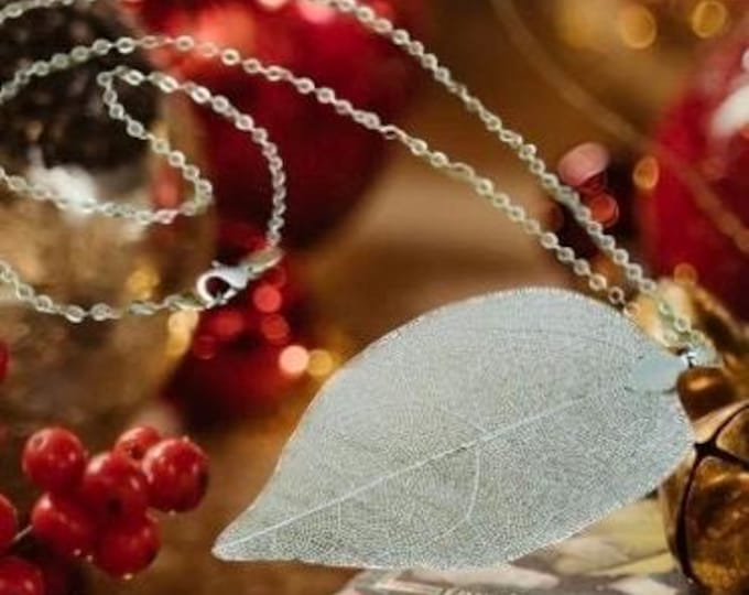 Real Leaf Necklace Sterling Silver