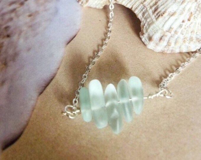 Sea Glass Necklace Mint