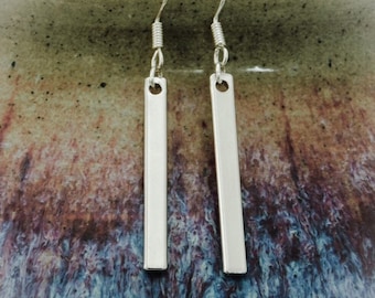 Silver Bar Dangle Earrings