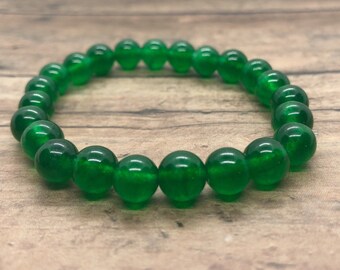 Green Jade Bracelet, Heart Chakra Bracelet, Crystal Healing Bracelet, Heart Chakra Yoga Bracelet, Gift for Best Friend, St Patricks Day