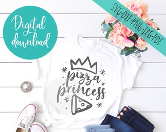 pizza princess svg - svg files sayings - pizza svg cricut and silhouette clip art cut files - commercial personal use digital download
