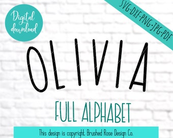 Font SVG, hand lettered font, svg fonts, Olivia font, hand drawn font, cut files, cricut, commercial font, whimsical font