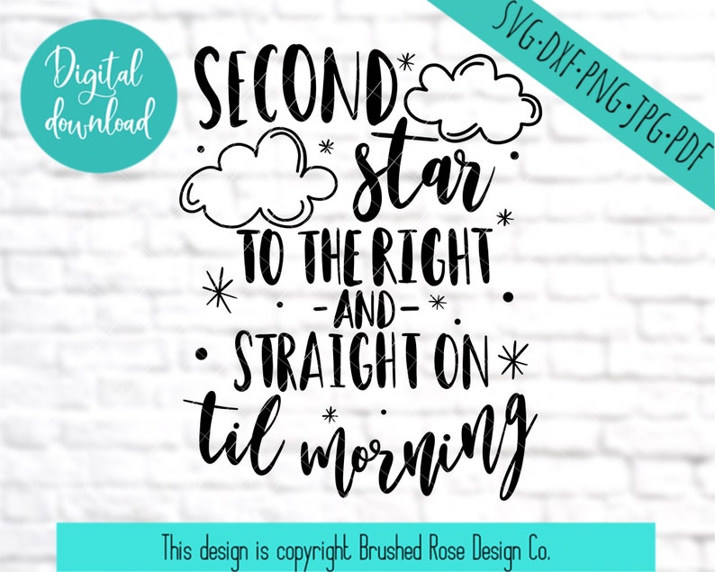 Download Second star to the right peter pan svg svg files sayings ...