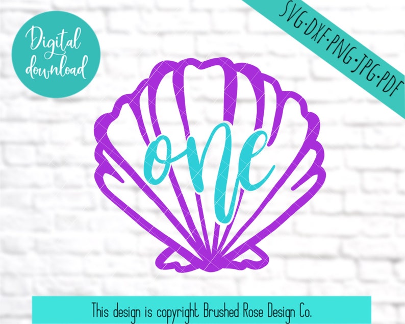 Download Birthday svg first birthday seashell one svg mermaid | Etsy