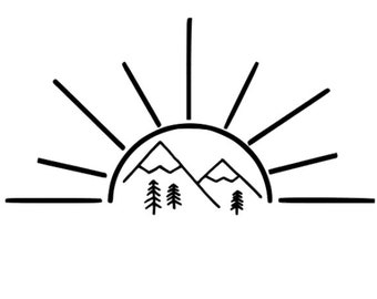 Mountains SVG PNG - Mountains and Sun - Cricut Cut File - Clipart - Sunshine  - Digital Download - Svg for Shirt Tumbler Mug - Car Decal