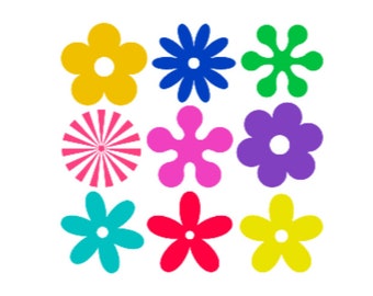 Retro Flower Power SVG - Svg and Sublimation Files - Groovy SVG - Vintage  - Hippie - 70's  - 60's - Digital Download - Cricut Cut File