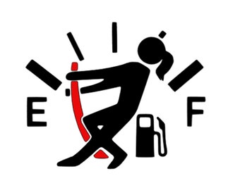 Empty Gas Tank Girl SVG - Funny SVG - Car Decal - SVG for Decal - Cricut Cut File - Digital Download
