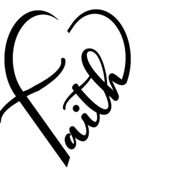 Faith Heart SVG - Open Heart SVG - Religious SVG - Car Decal - Svg for T Shirt Tumbler Mug - Digital Download - Cricut Cut File - Open Heart